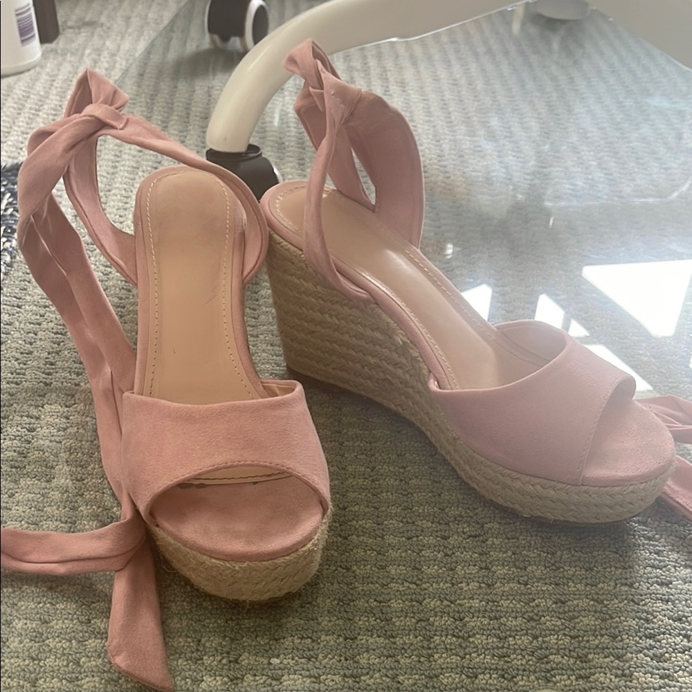 Pink Wedge Sandals